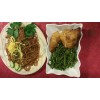 [ 32 ] bami goreng speciaal  van alles iets extra halal
gebakken kip bout en kouseband